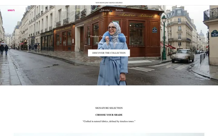 Armodia Shopify mağazası ana sayfa ekran görüntüsü