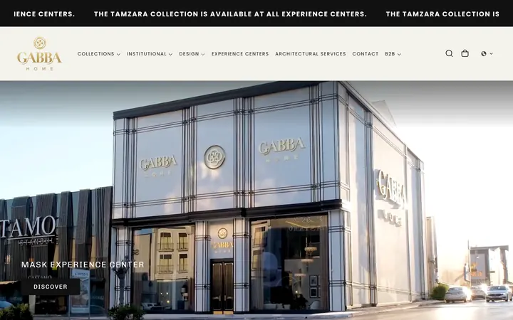 Gabba Home Shopify mağazası ana sayfa ekran görüntüsü