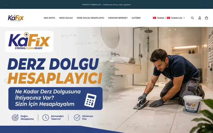 Kafix Shopify mağazası ana sayfa ekran görüntüsü