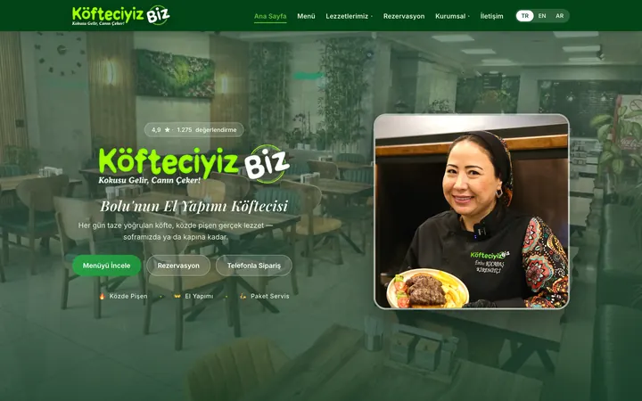 Köfteciyiz Biz Shopify mağazası ana sayfa ekran görüntüsü