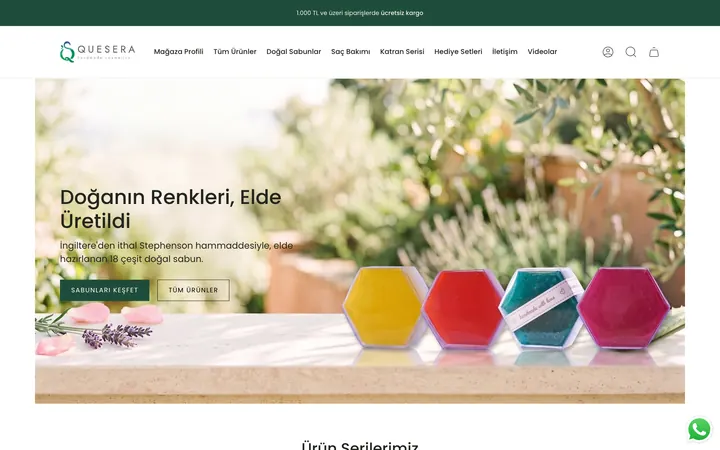 Quesera Shopify mağazası ana sayfa ekran görüntüsü