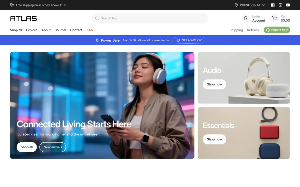 Atlas teması demo mağaza