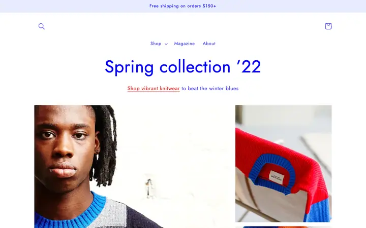 Colorblock Shopify teması demo mağaza görünümü