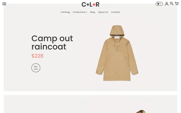 Colors Shopify teması demo mağaza görünümü