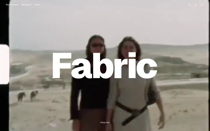 Fabric Shopify teması demo mağaza görünümü