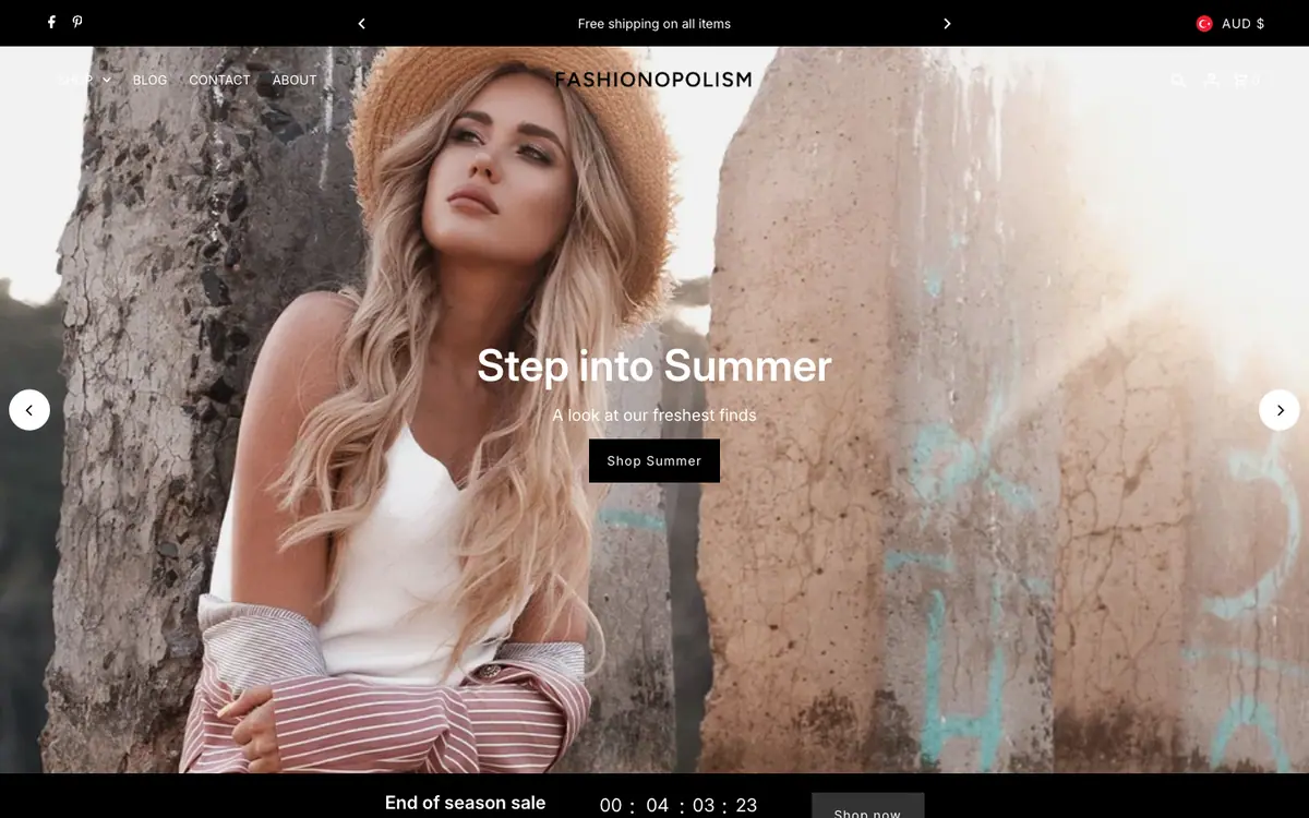 Fashionopolism theme demo store