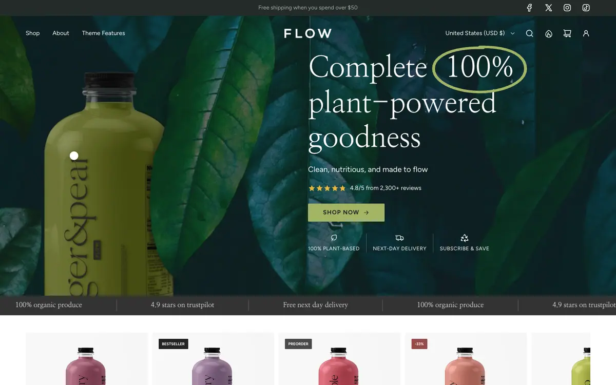 Flow teması demo mağaza