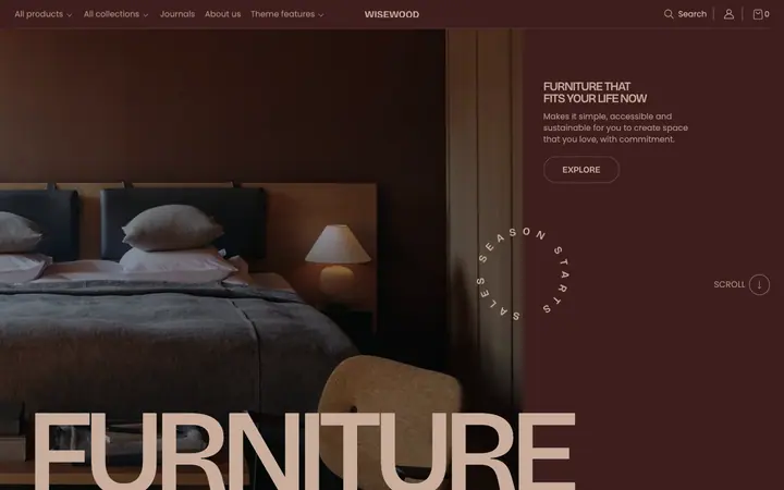 Fullframe Shopify teması demo mağaza görünümü