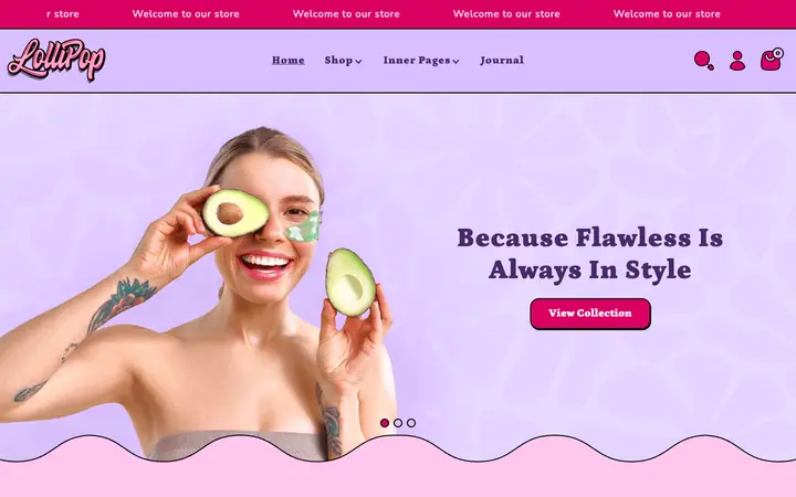 Lollipop Shopify teması demo mağaza görünümü