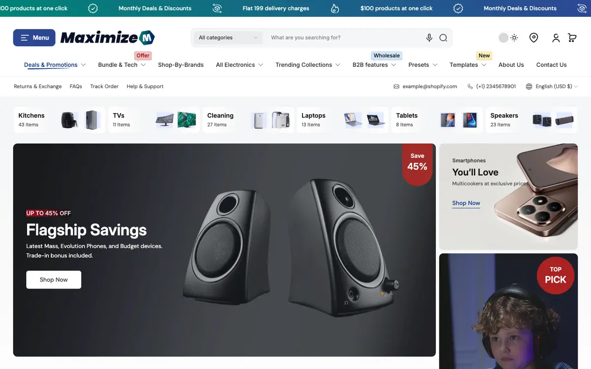 Maximize teması demo mağaza