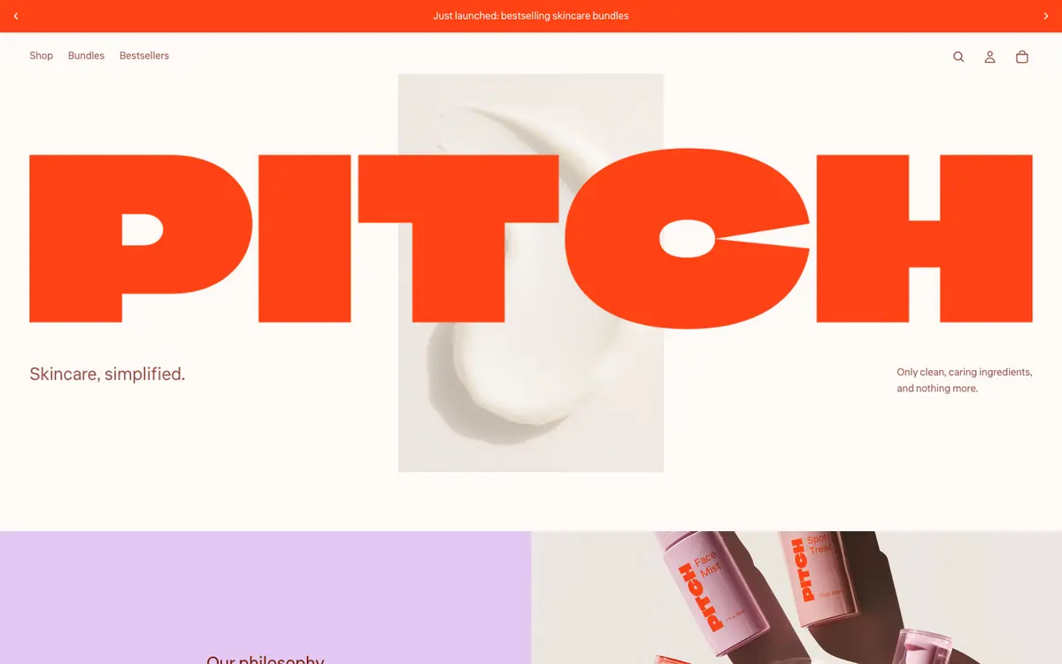 Pitch teması demo mağaza