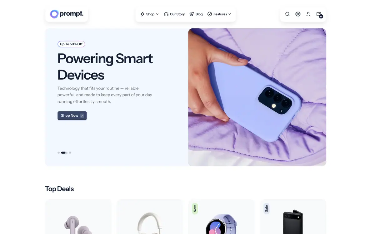 Prompt teması demo mağaza