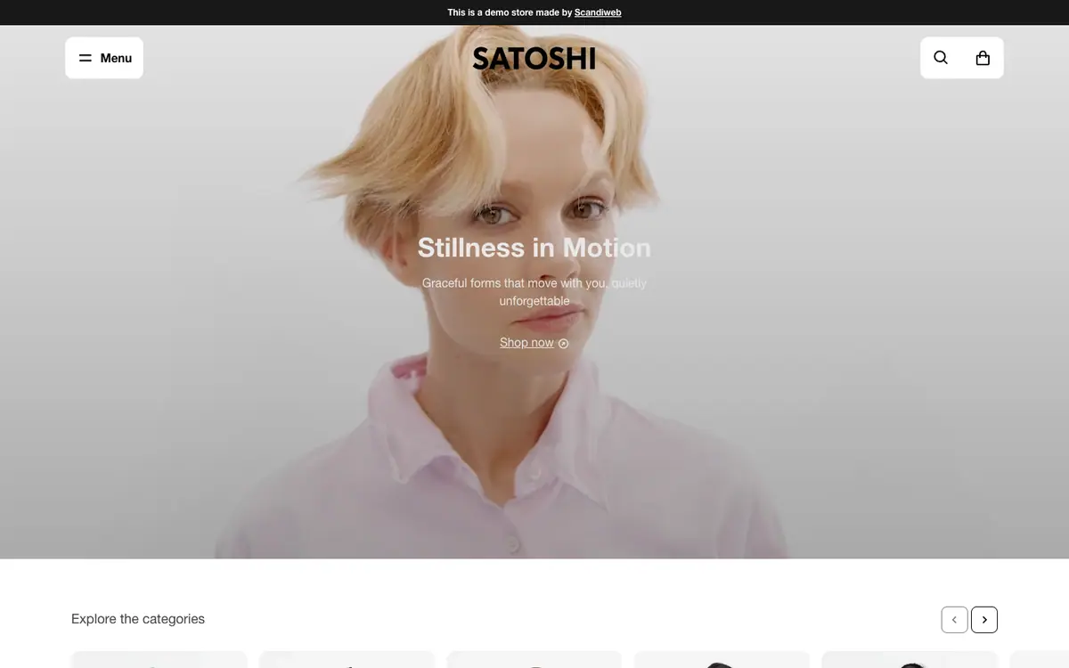 Satoshi teması demo mağaza