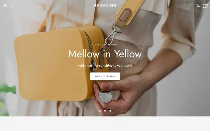 Showcase Shopify teması demo mağaza görünümü