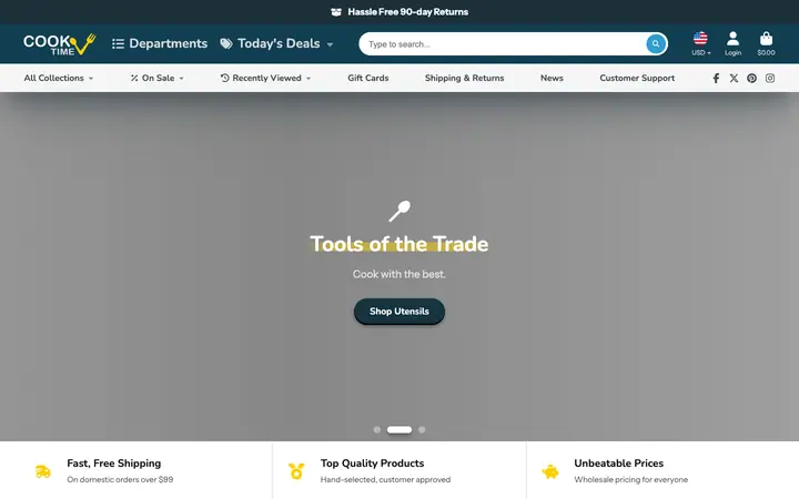 Showtime Shopify teması demo mağaza görünümü