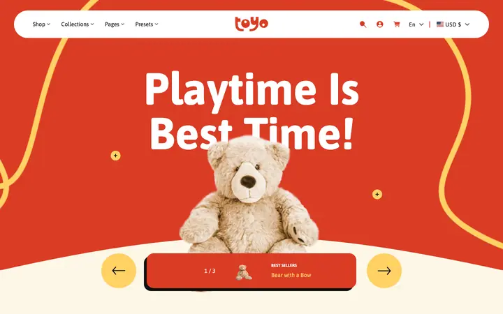 Toyo Shopify teması demo mağaza görünümü