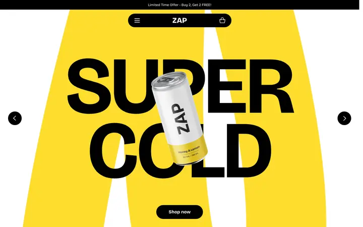 Zap Shopify teması demo mağaza görünümü